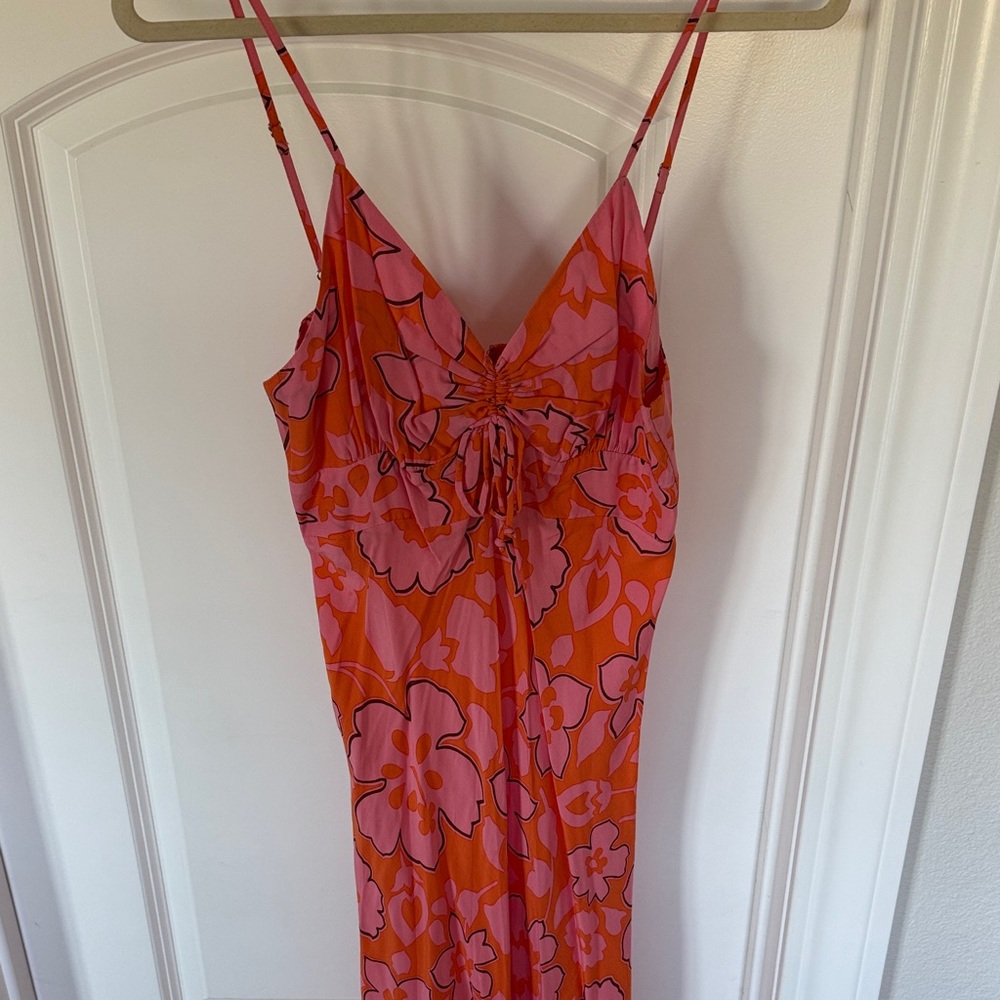 Faithfull the Brand Pink and Orange Dress